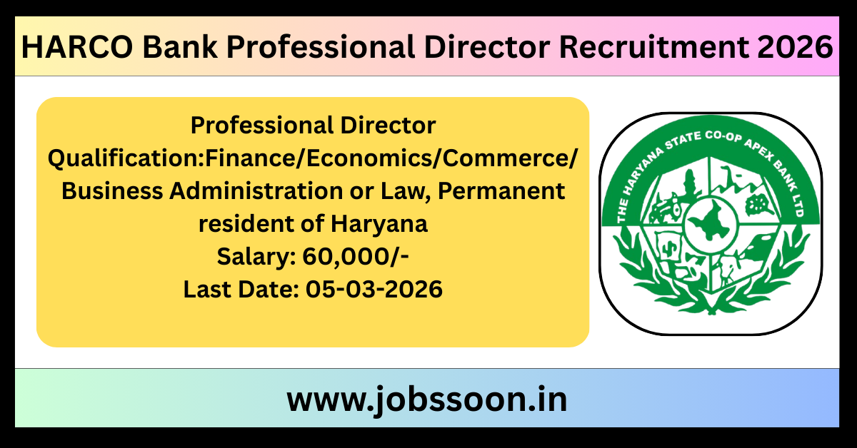 HARCO Bank Professional Director Recruitment 2026.