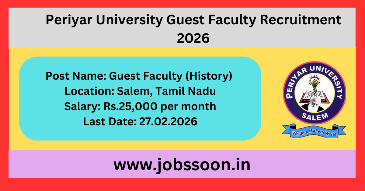 Periyar University Guest Faculty Recruitment 2026.
