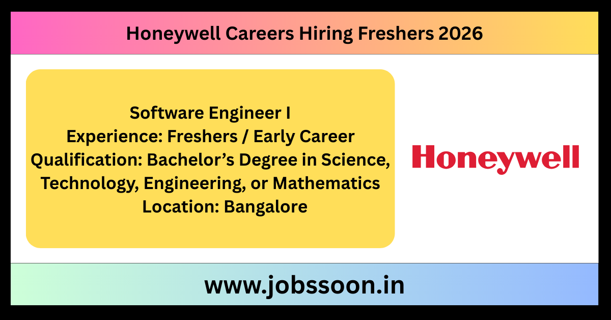 Honeywell Careers Hiring Freshers 2026 for Software Engineer I.