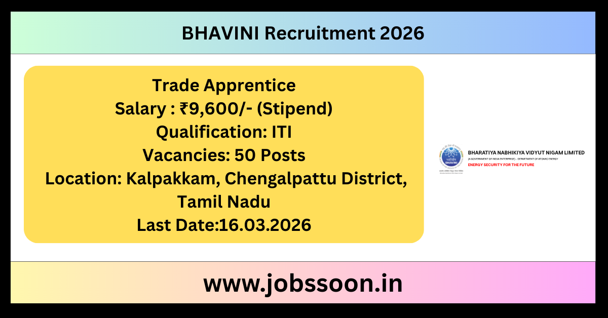 BHAVINI Trade Apprentice Recruitment 2026