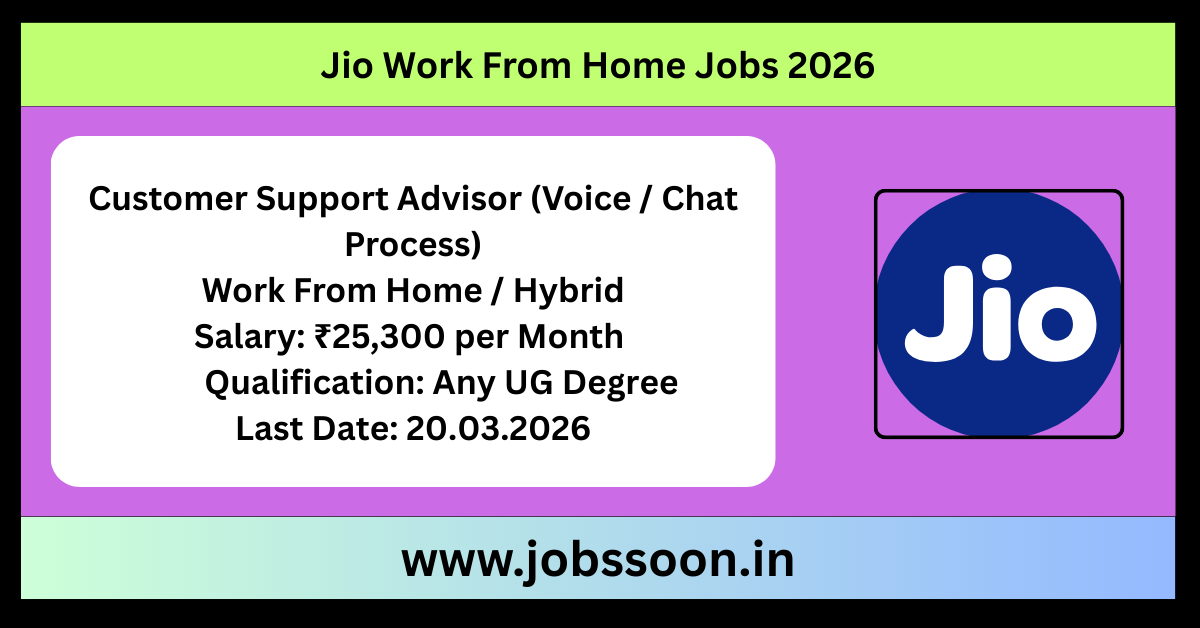 Jio Work From Home Jobs 2026.
