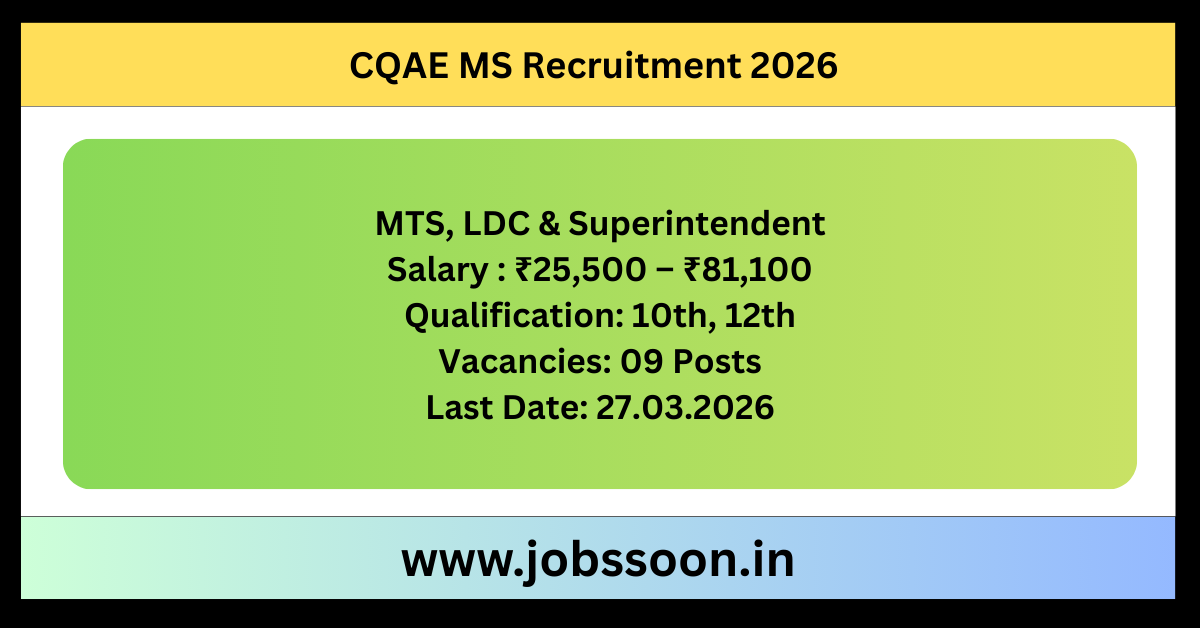 CQAE MS Recruitment 2026