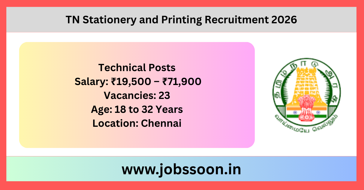 TN Stationery and Printing Recruitment 2026
