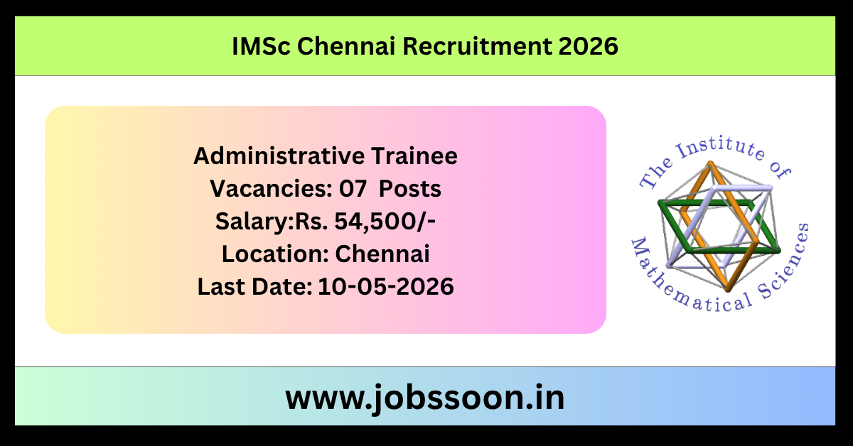 IMSc Chennai Recruitment 2026.