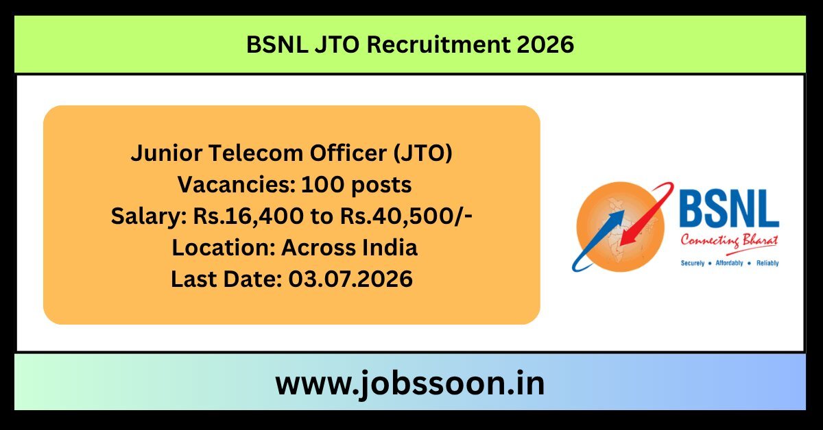 BSNL JTO Recruitment 2026.