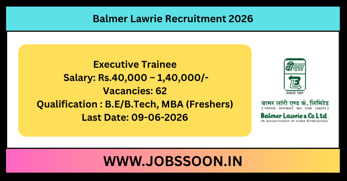 Balmer Lawrie Recruitment 2026.