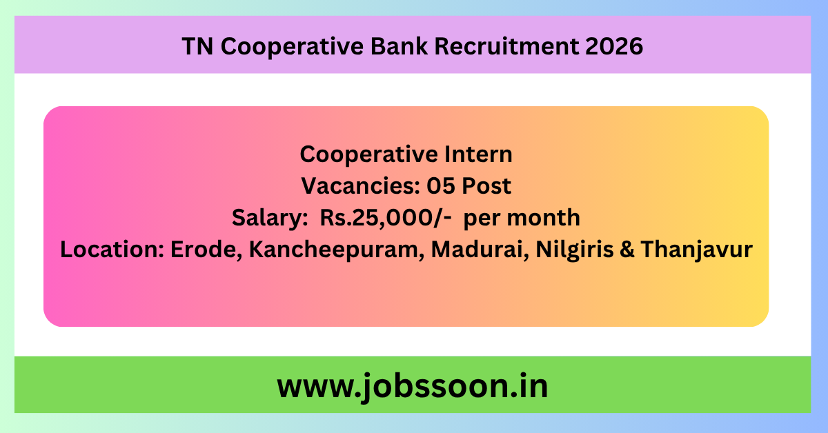 TN Cooperative Bank Recruitment 2026.