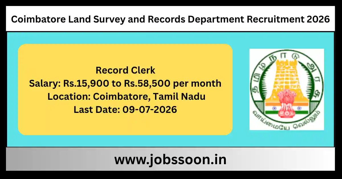Coimbatore Land Survey and Records Department Recruitment 2026