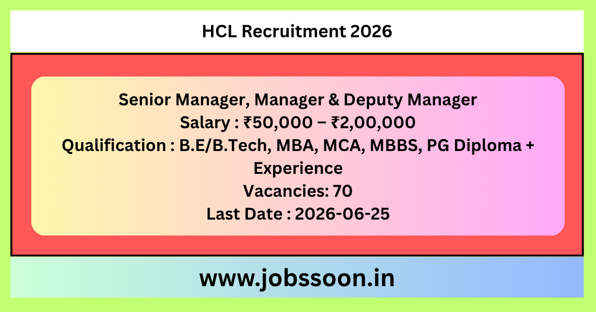 HCL Recruitment 2026.