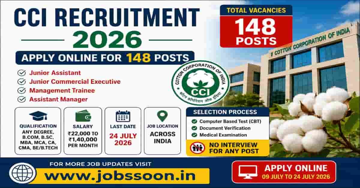 CCI Recruitment Junior Assistant 2026